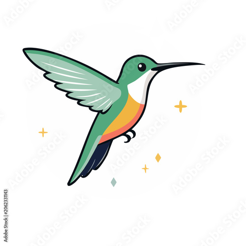 Colorful Hummingbird Illustration