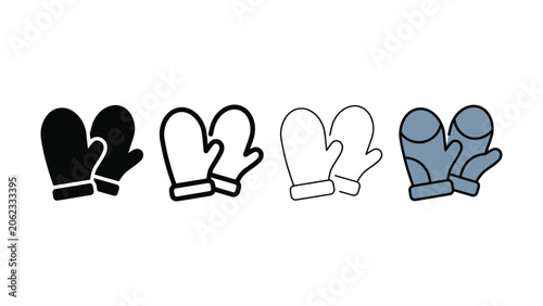 Bild auf Leinwand Winter mittens collection for cold weather protection during outdoor activities