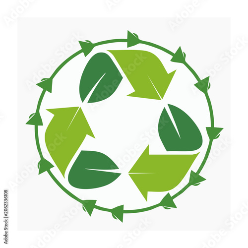 Flat design circular leaf pattern