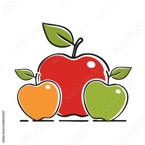 Flat design watermelon with leaves isolated