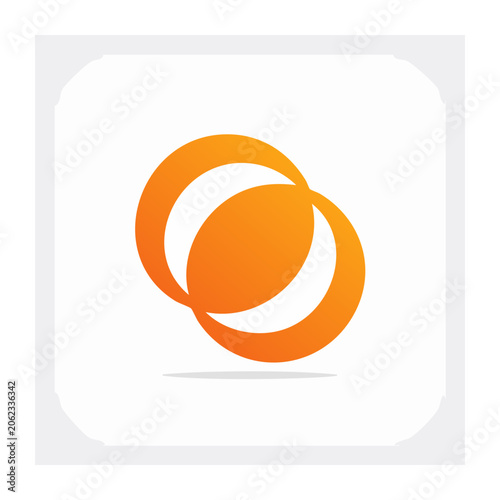Flat orange refresh arrow icon
