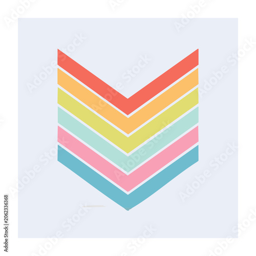 Flat ribbon design with rainbow colors