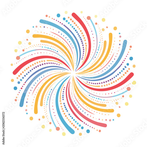 Geometric circular pattern with bright colors