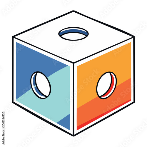 3D cube folder icon set