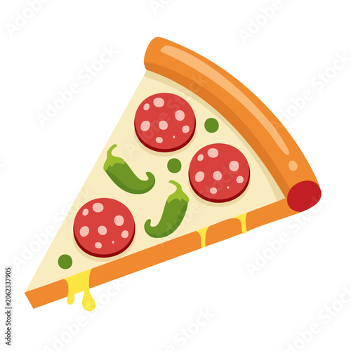 Flat design chili pepper and leaf vector