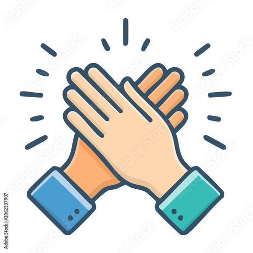 Flat design handshake icon isolated