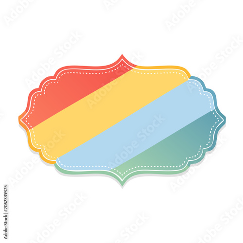 Colorful diagonal striped banner frame illustration