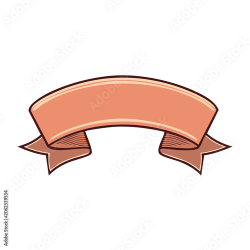 Curved Ribbon Banner with Transparent Background