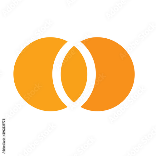 Orange infinity symbol icon on transparent background