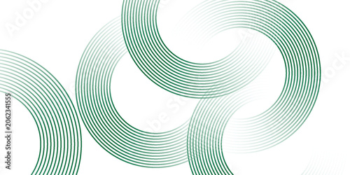 Konstfotografi Abstract green and white background layers overlap on a bright space with circle effect decoration