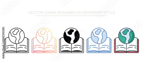 Photos Global Knowledge Icons Set