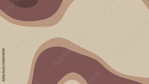 Curved brown layered shapes beige background
