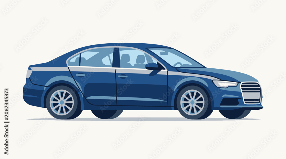 Fototapeta premium Modern sedan automobile on a clean white background