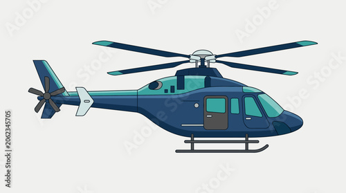 Fotografie Modern aircraft with rotor system in blue and teal