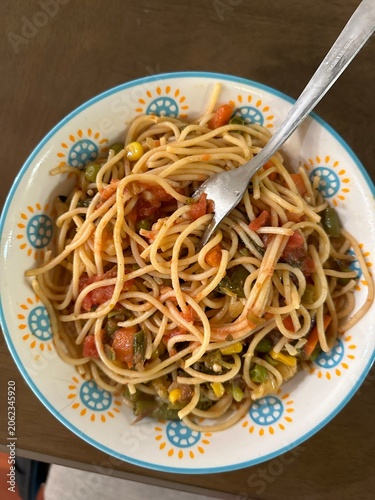 Obraz na plátně Home made Colorful Veggie Noodles