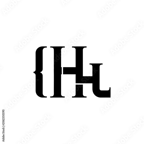 Black HL letters monogram logo with brackets.