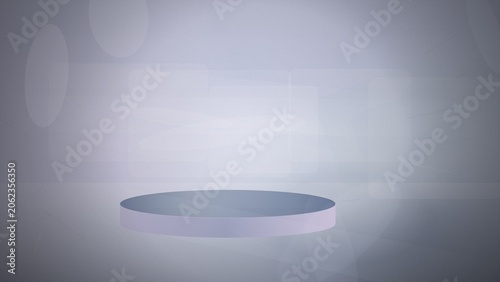 Minimalist abstract blue and white shape