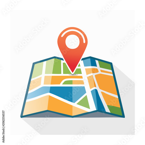 Flat design map pin vector icon