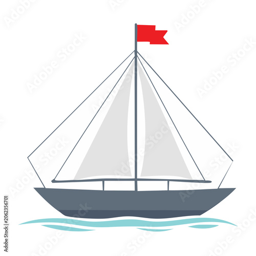 Minimalist 3D lighthouse with red top