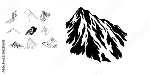 Tableau sur toile Escarpment Steep Slope Edge Geological Landscape Outline Illustration