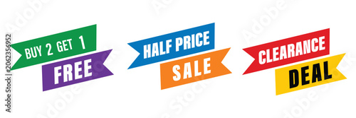 Foto Retail promotional sale ribbon sticker set