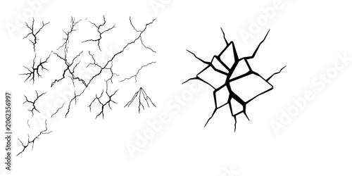 Vászonkép Glacier Crack Pattern Jagged Ice Texture Nature Outline Illustration