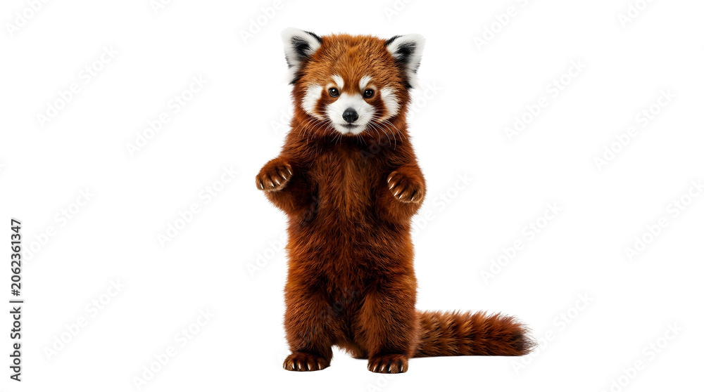 Obraz premium Red Panda Sitting Upright Wildlife Portrait
