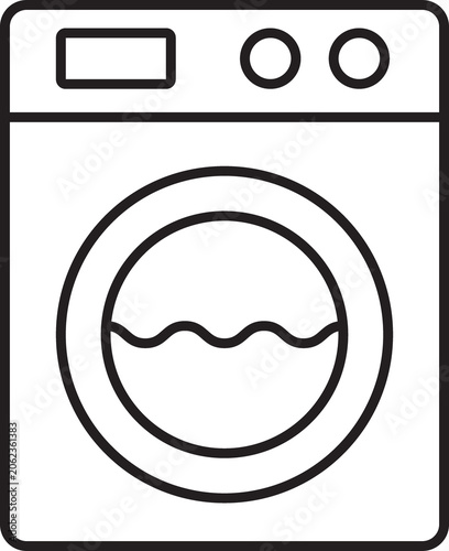 washing machine icon for graphic design, logo, web site, social media, mobile app, ui illustration