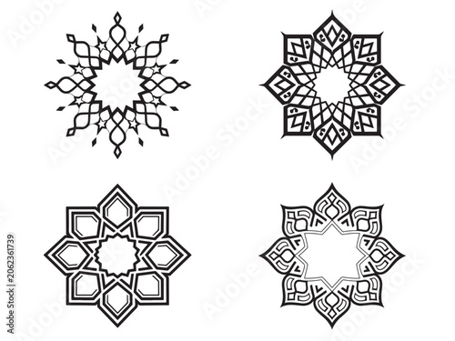 set of vector snowflakes