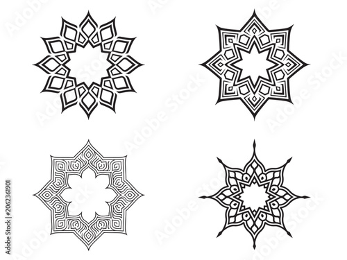 set of ornamental design elements