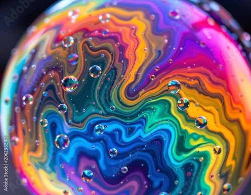 Captivating macro photography of a colorful soap bubble studio close-up creative artistic viewpoint