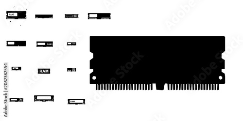 Foto RAM Memory Icon Minimal Flat Vector UI Design Pack