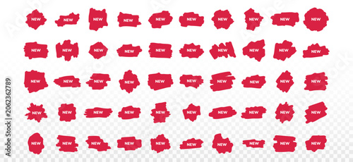New tag brush stroke labels vector