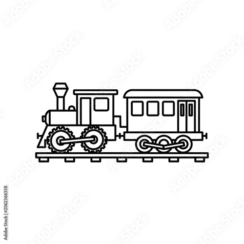 Steam train icon, simple style