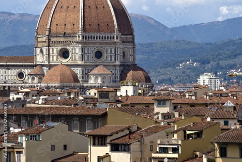 Detail of the dome of the Cathedral of Santa Maria del Fiore in Florence, Italy