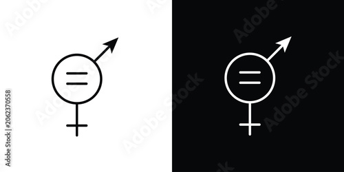 Foto Equality icon outline stroke in black.