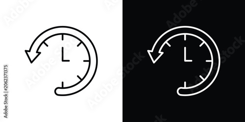Photos Past time icon outline stroke in black.