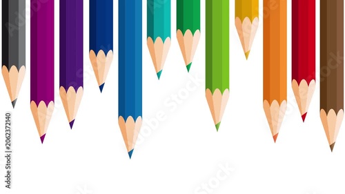 Colorful pencils creating back to school text illustration