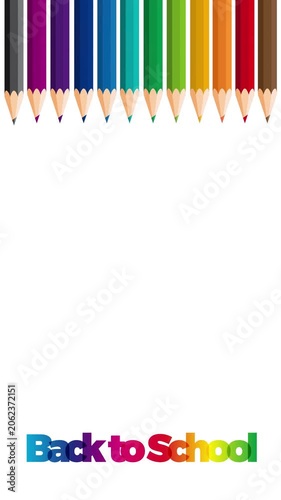 Colorful pencils creating back to school text illustration