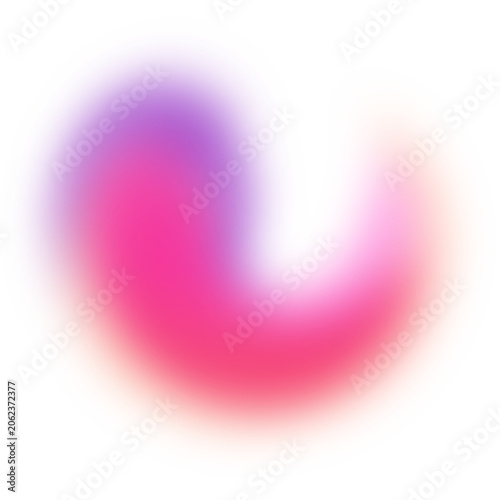 abstract pink purple gradient wave shape with soft glow fluid element isolated transparent background