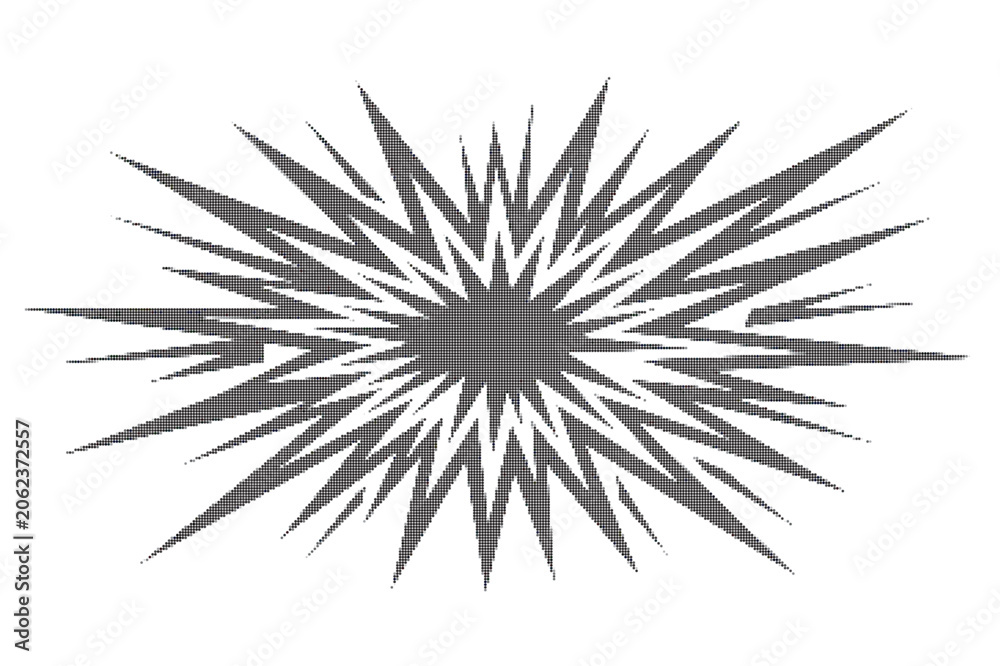 Obraz premium Retro monochrome starburst shapes vector graphic illustration