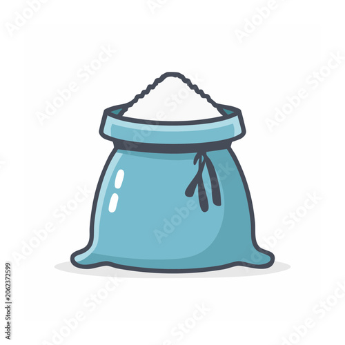 Flat design blue trash bin icon