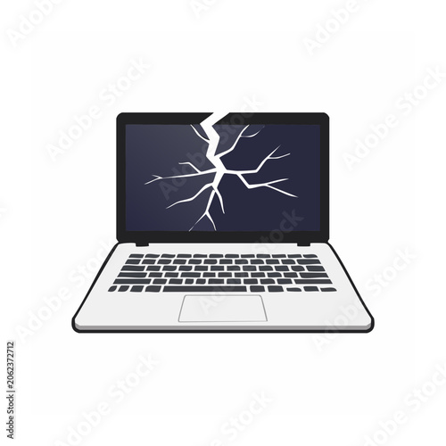 Flat design laptop with transparent background