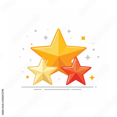 Flat design star with shooting star effect