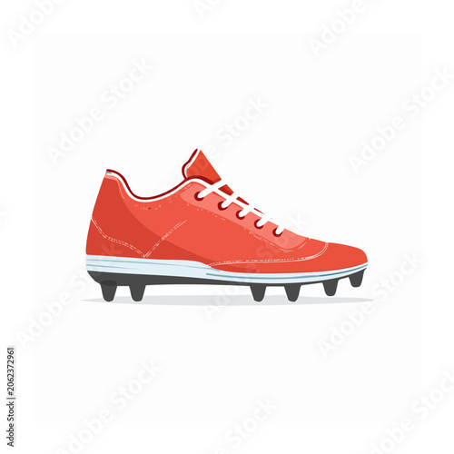 Red athletic running shoe isolated on white