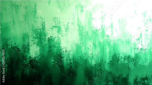 Bild auf Leinwand Abstract textured watercolor painting in various shades of green, suggesting a misty forest or a watery landscape, conveying serene, organic feel