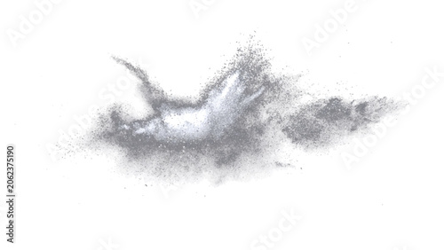 Принти на полотні Abstract silver dust explosion dynamic chaotic motion, delicate particulate cloud dispersion, ephemeral ephemeral moment