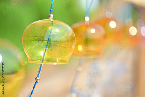 Bild auf Leinwand Cool wind chime swaying in the breeze.（風鈴）9