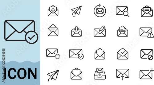 Email icon set vector collection message symbols