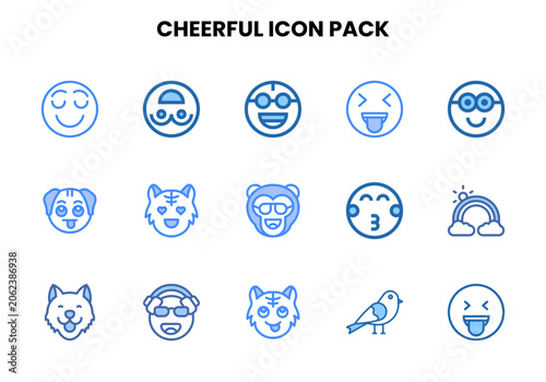 Photos Cheerful Two Colour UI Icons Pack